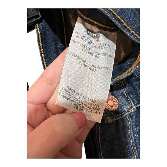 Levi's 512 Women’s Perfectly SLIMMING Bootcut 12M Dark Blue Stretch LEVG685 - Picture 7 of 10